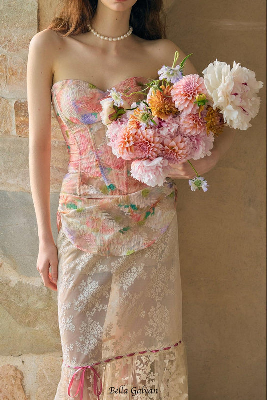 florence Floral Mirror Corset skirt set