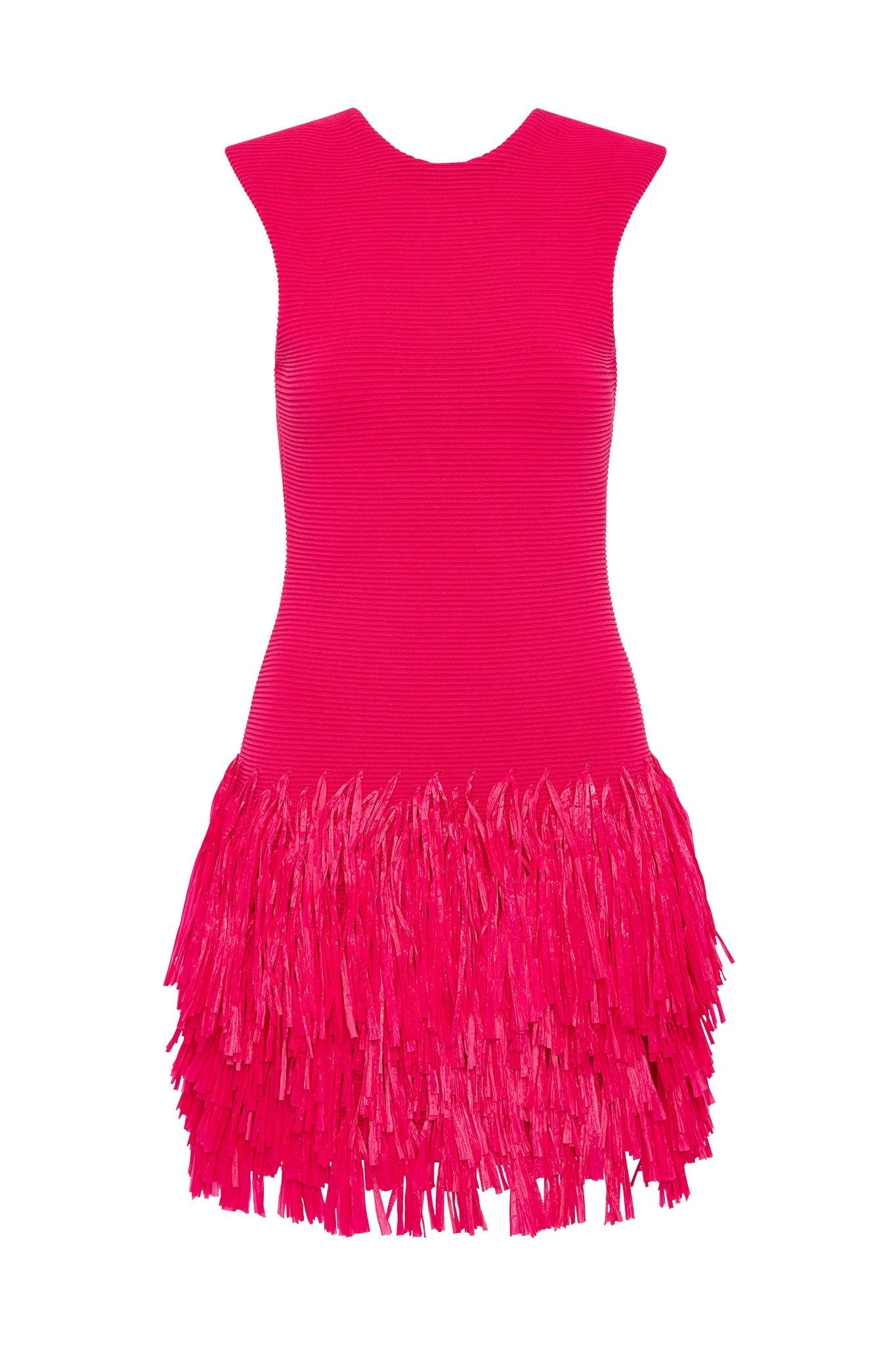 gloria sleeveless Raffia Knit Mini Dress in red