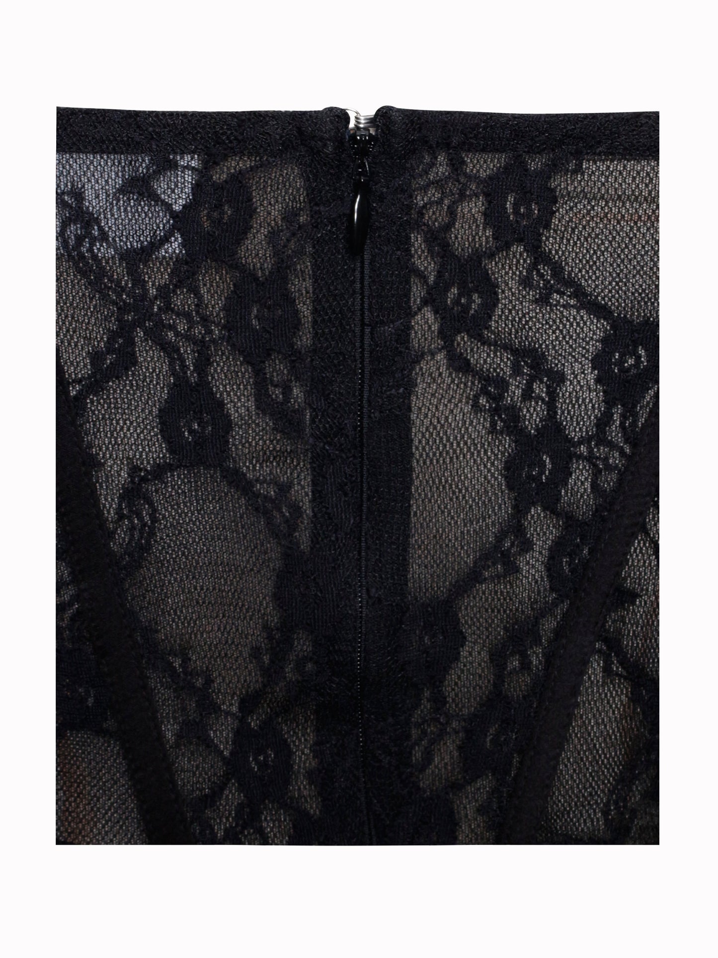 zenobia Black Lace strapless Corset Maxi Dress