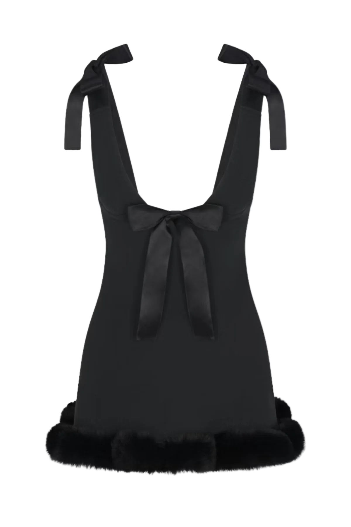 Atalanta Bow Embellished Mini Dress - Black