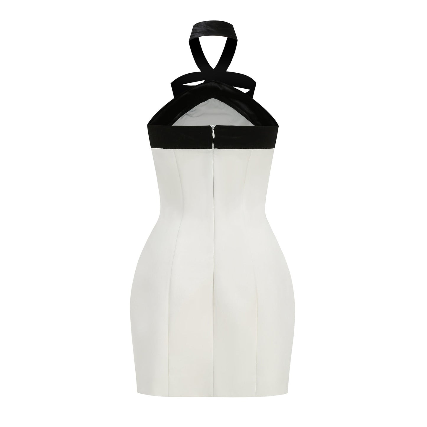 Fortunata Halter Neck Velvet Bow Mini Dress