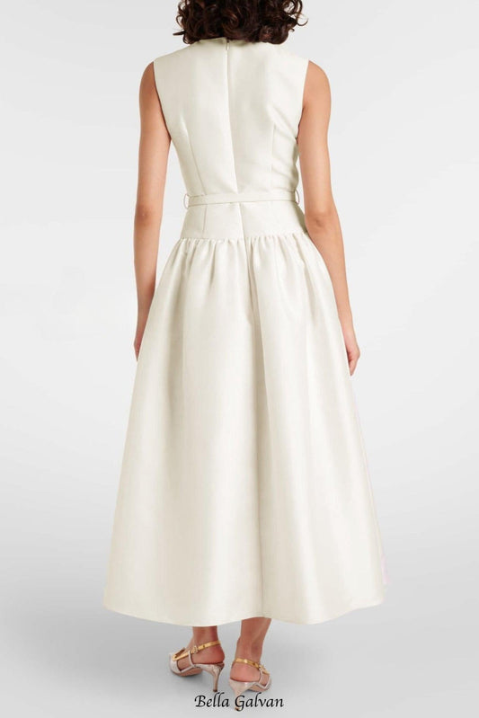 jocelyn Bowknot-Side Bandage Strapless maxi Dress in apricot