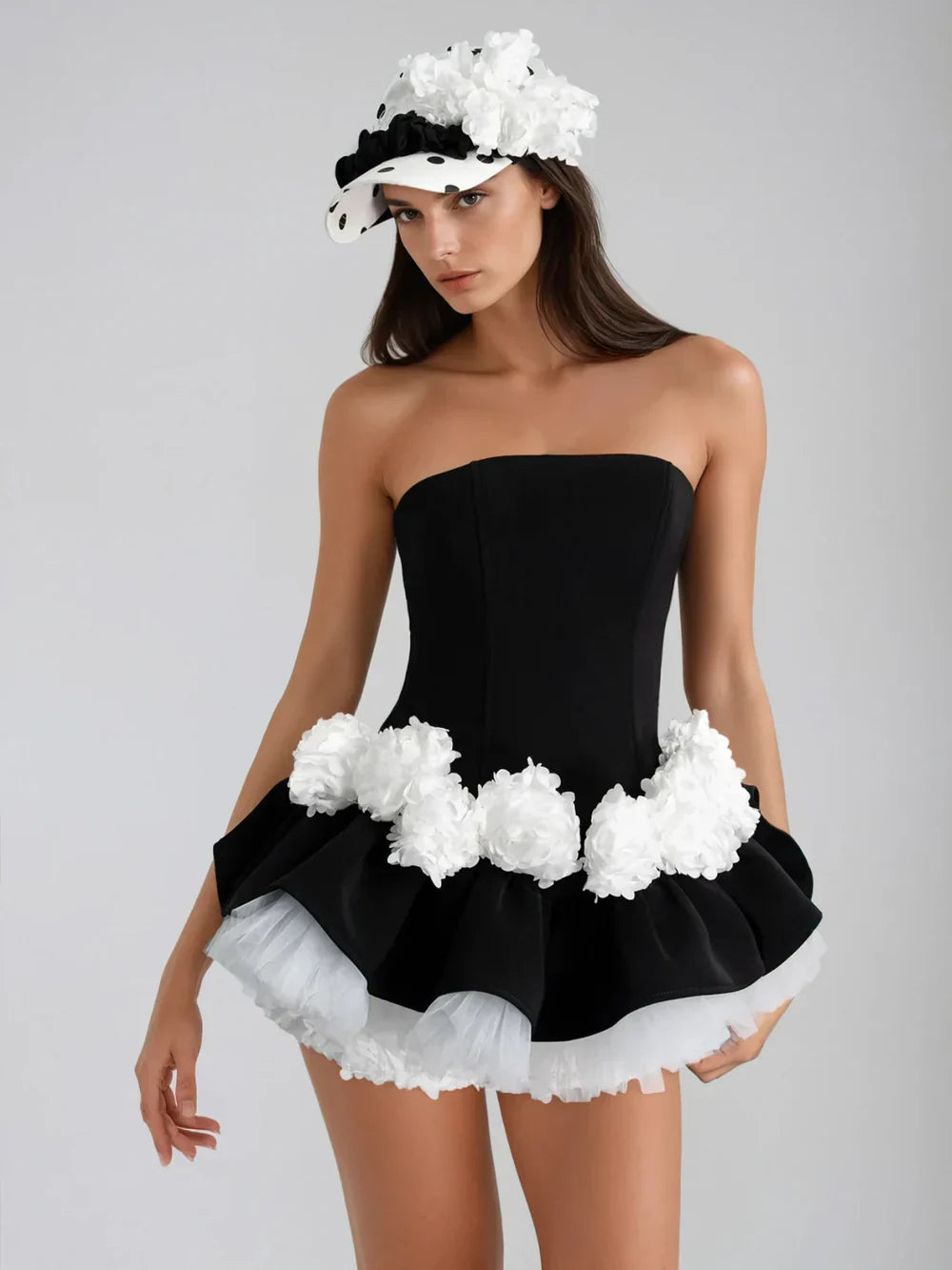 Archer Floral Strapless Mini Dress & Shorts Set