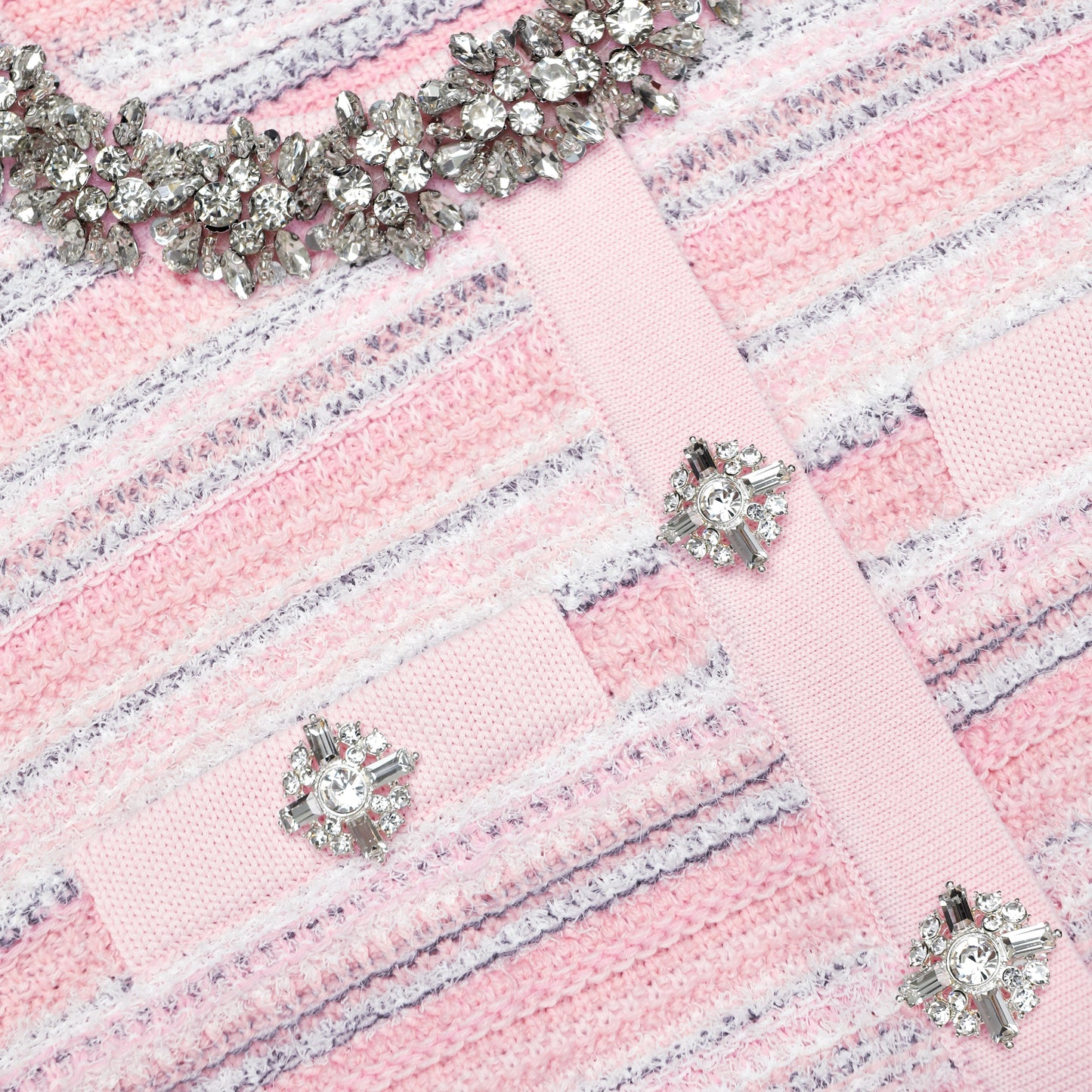 tammy rhinestone Textured Knit Mini Dress in pink