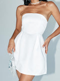 Flowering Girl Women Spader Corset Mini Dress White Petite