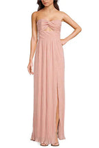 Flowering Girl Women Strapless Pleated Maxi Dress Pink