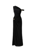 Deline Sheath Gathered Spandex Ankle Length Dress