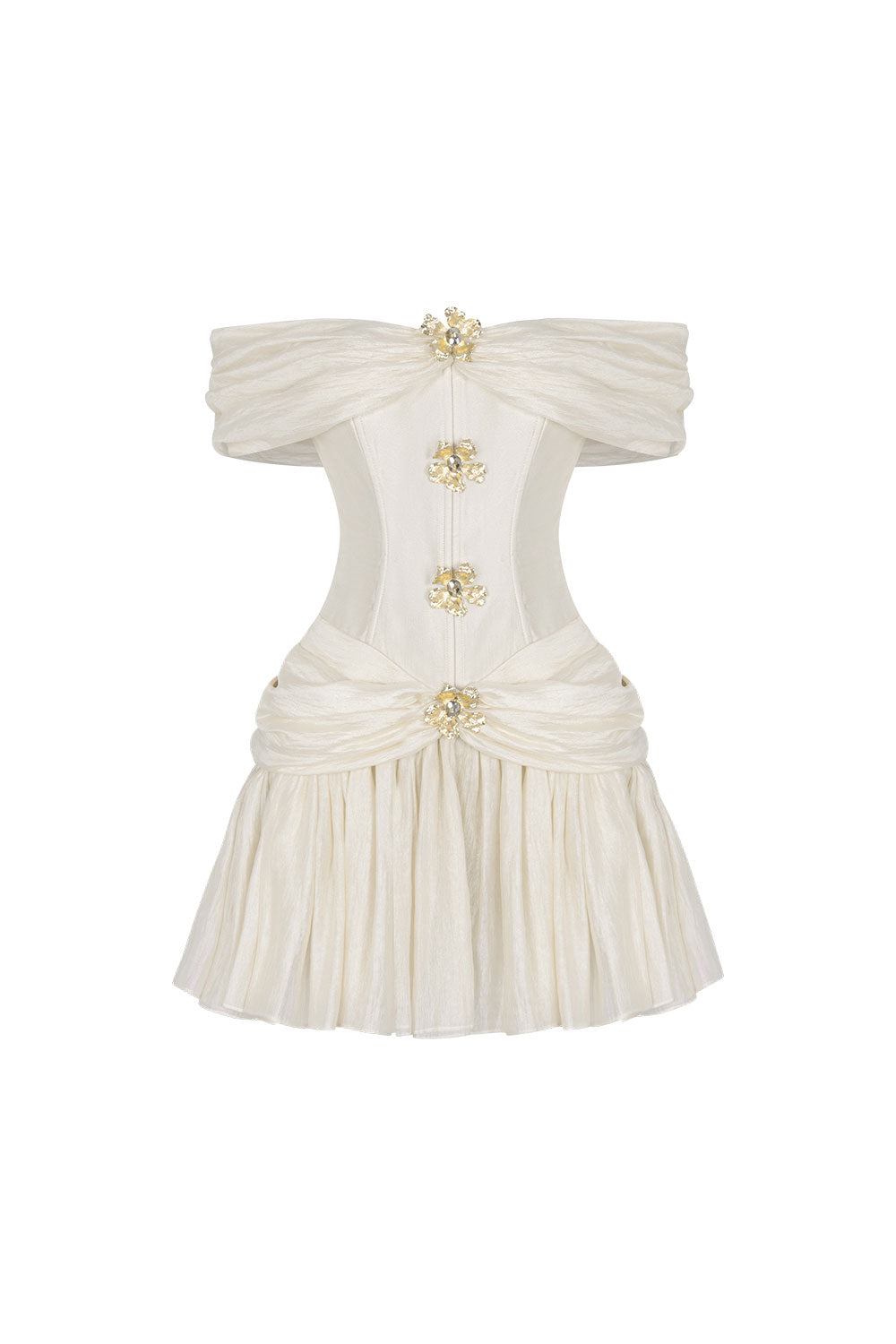Flowering Girl Women Emerald Fit And Flare Corset Waist Chiffon Mini Dress