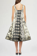 Flowering Girl Women Maggie Leopard Print Pleated Midi Dress