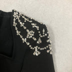 Flowering Girl Women crystal-embellished black long sleeve maxi dress