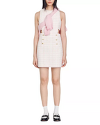 Flowering Girl Women Sleeveless Cutout Pinafore mini Dress in light pink