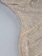 Flowering Girl Women off-shoulder crystal-embellished mini dress in silver