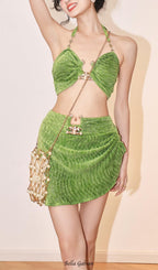 Flowering Girl Women Delphi Green Three-Piece Swimsuit