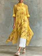 Flowering Girl Women Casual Floral Short-Sleeve Midi Dress & Slip Dress Two-Piece Set