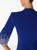 Flowering Girl Women biela v-neck crystal-embellished midi dress in blue