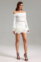 Flowering Girl Women Wesani Ruched Flounced Mini Skirt