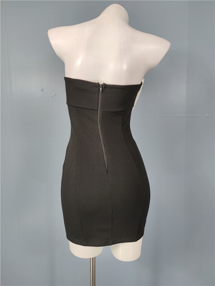 Flowering Girl Women Satin Bow Bodycon Mini Dress