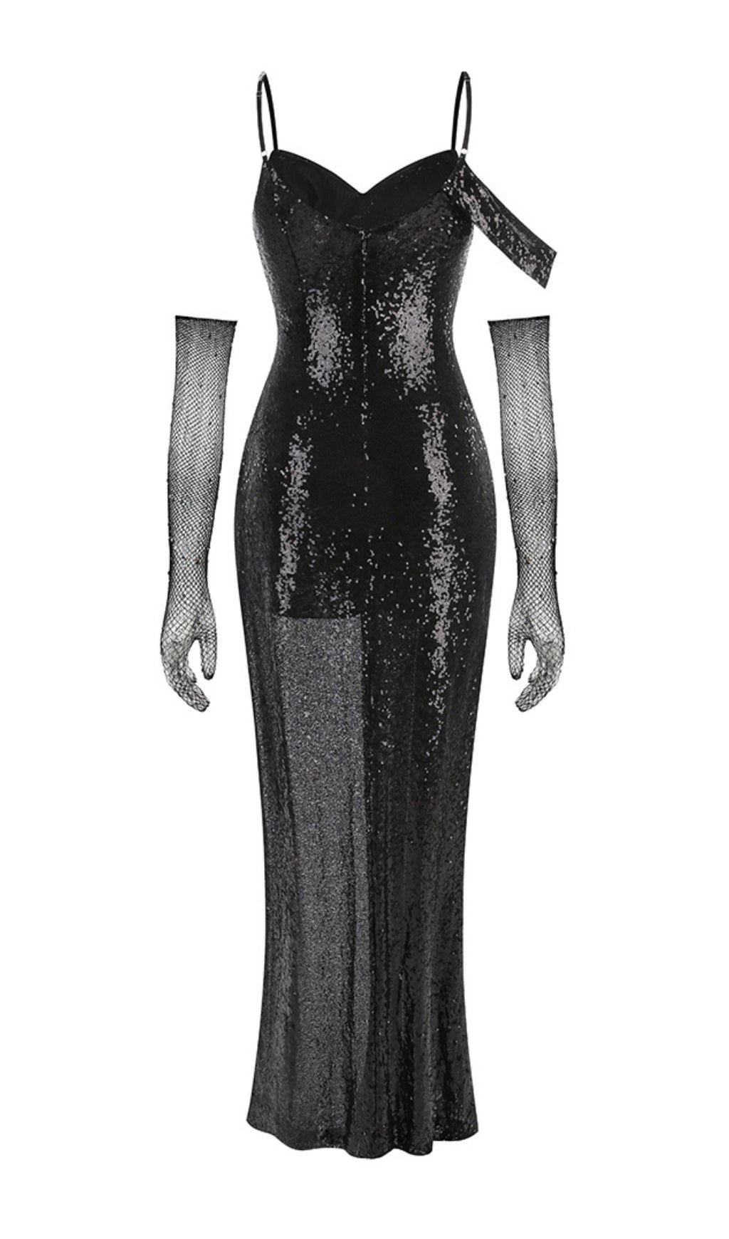 Flowering Girl Women Sequin Strap Maxi Dress In Black