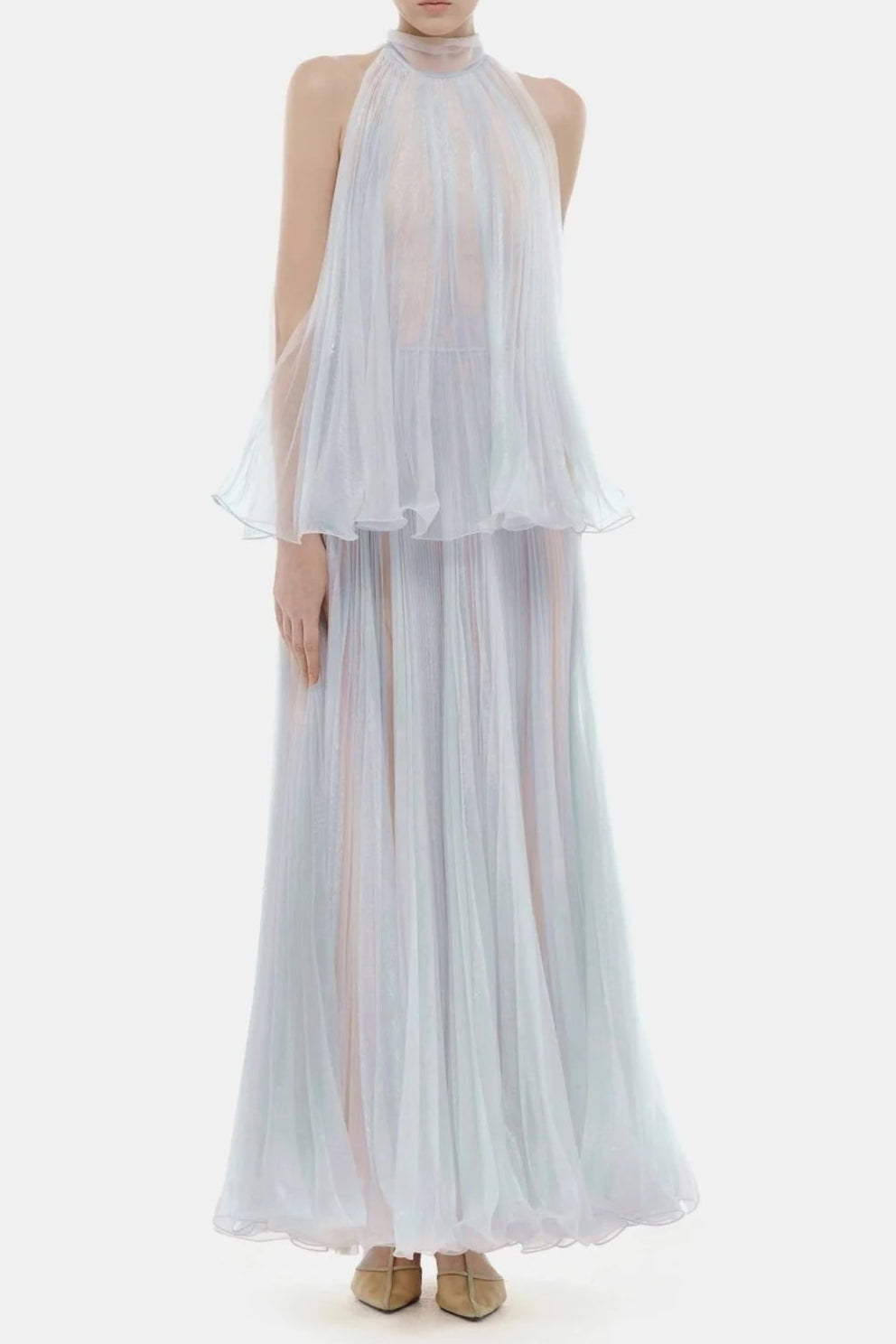 Flowering Girl Women Belinda Violet Pleated Tulle Sleeveless Maxi Dress