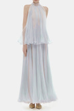 Flowering Girl Women Belinda Violet Pleated Tulle Sleeveless Maxi Dress