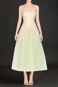 Mint Draped Lace Midi Dress