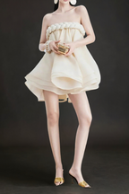 Hemp Rope Tube Top Tutu Skirt In Beige