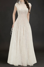 Lace Sequin A Line Midi Dress