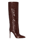 Flowering Girl Women Snake-print high-heeled pointed-toe straight-leg boots