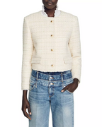 Flowering Girl Women Zally Cropped Tweed Jacket in ecru