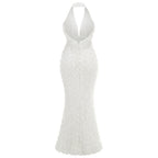 Flowering Girl Women susanna 3D Flower Applique maxi Dress in white