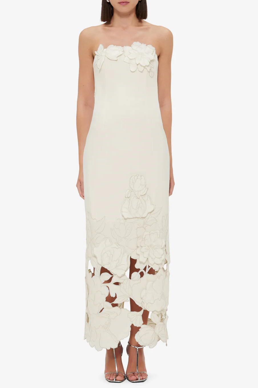 Flowering Girl Women Louise Appliqué Bustier Maxi Dress In White