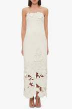 Flowering Girl Women Louise Appliqué Bustier Maxi Dress In White