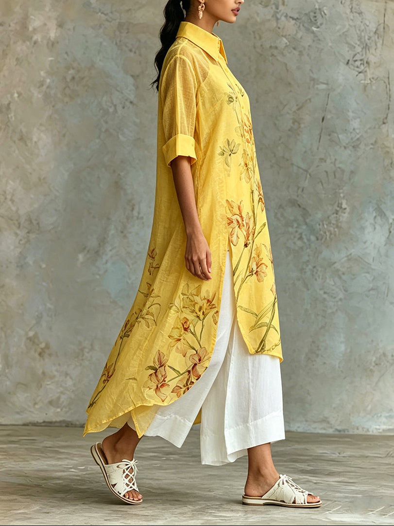 Flowering Girl Women Casual Floral Short-Sleeve Midi Dress & Slip Dress Two-Piece Set