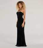 Flowering Girl Women Luisa Pearl Fringe Trim Velvet Corset Mermaid Dress