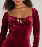 Flowering Girl Women Season Of Splendor Long Sleeve Velvet Mini Dress