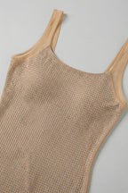 Maud Square Crystal-Embellished Mesh Mini Dress In Apricot