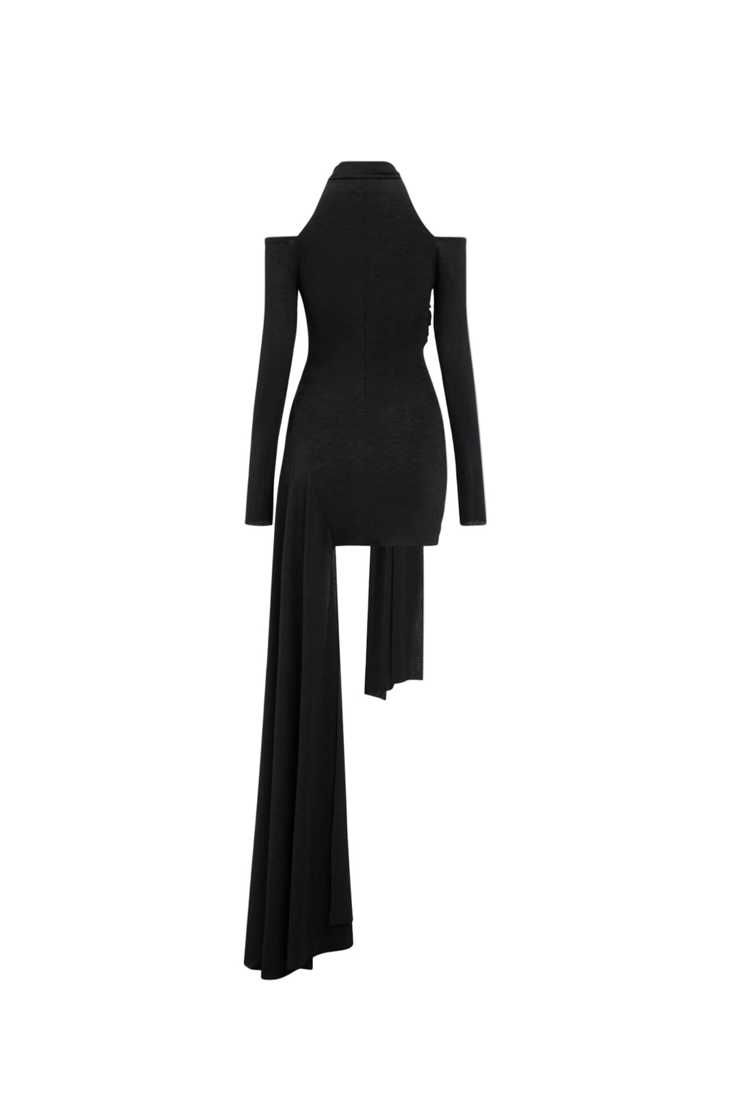 Flowering Girl Women Black Off-Shoulder Bodycon Mini Dress With Cape