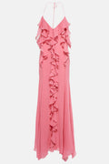 Pink Ruffle cotton and silk maxi dress