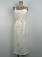 Sheath Straight Across Neck Taffeta Midi Dress