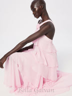 Flowering Girl Women layer-embellished Neckholder maxi dress in pink