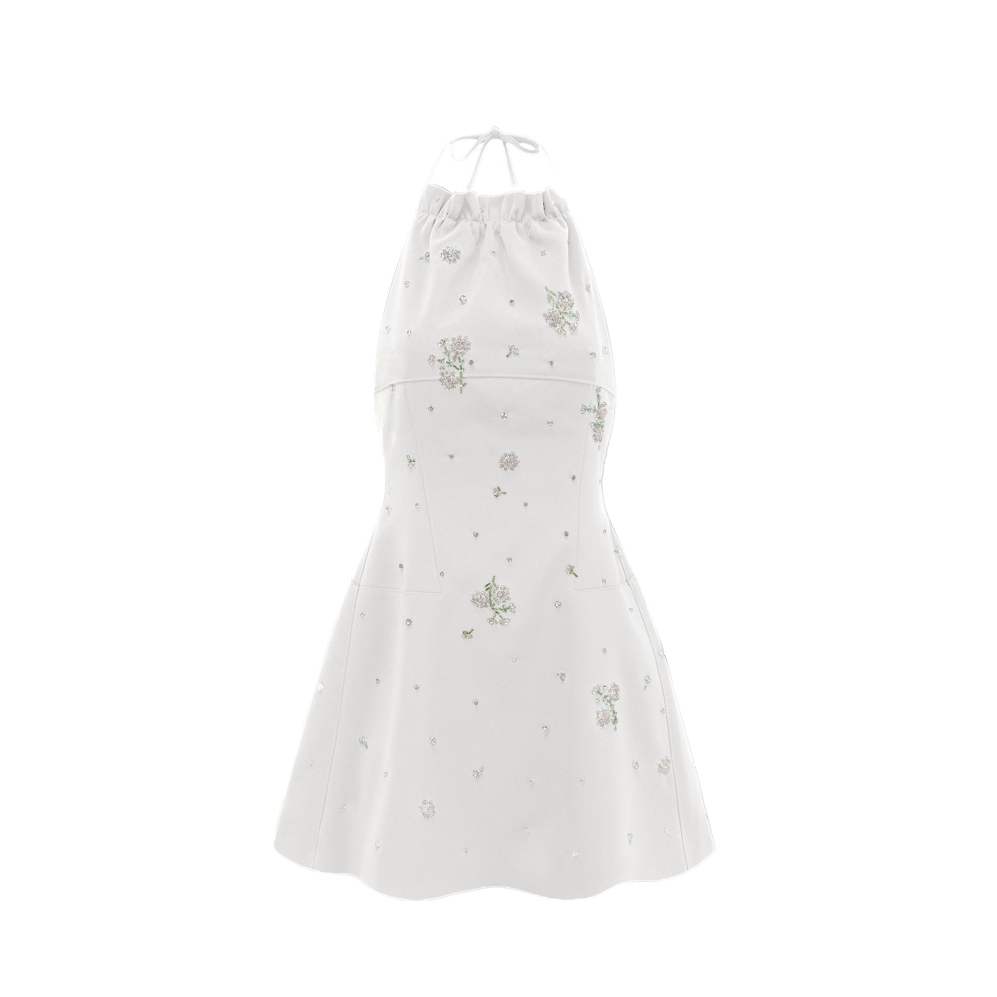 Flowering Girl Women Ariane crystal-embellished scoop-back mini dress