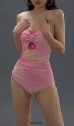 Flowering Girl Women Duy Pink One-Piece Swimsuit