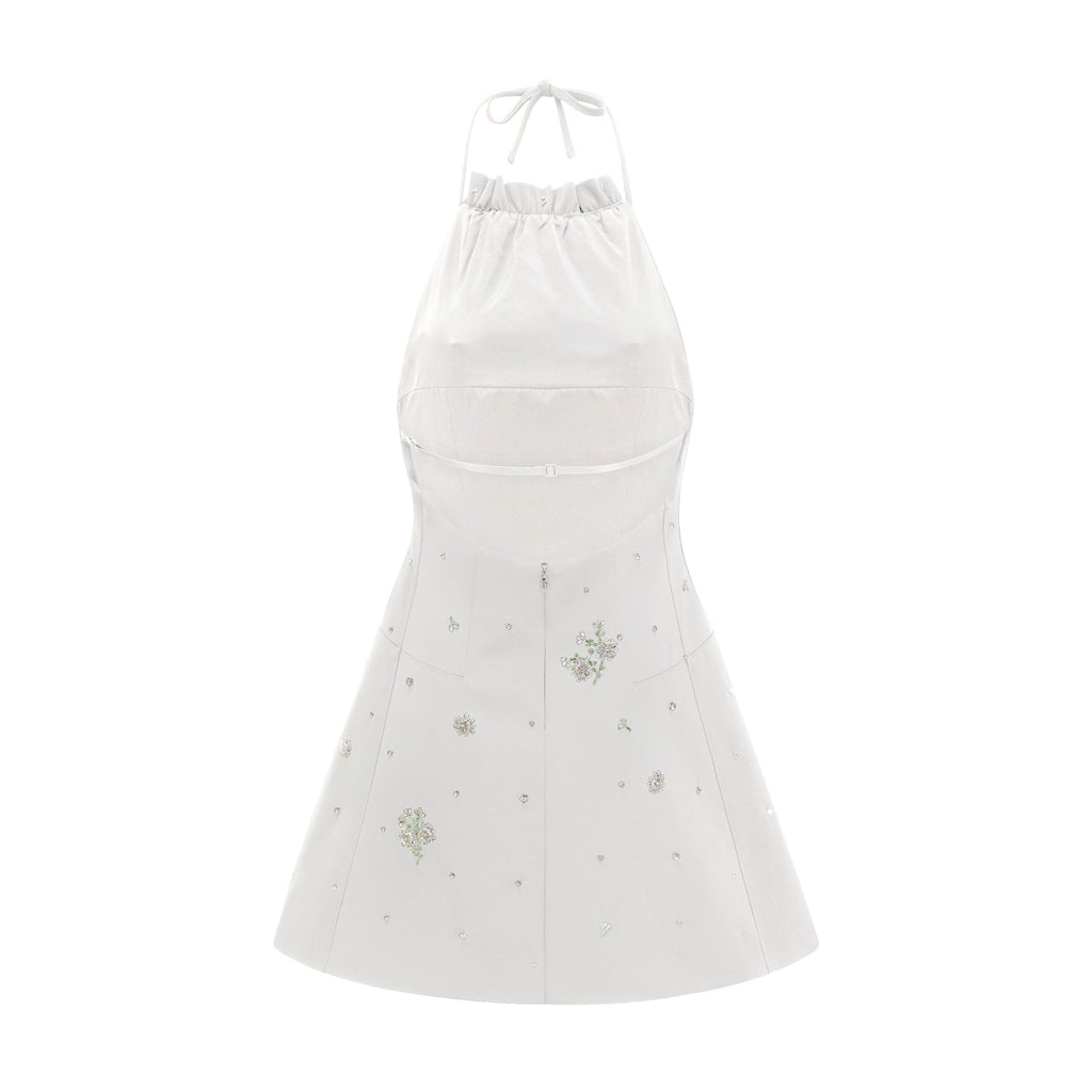 Flowering Girl Women Ariane crystal-embellished scoop-back mini dress
