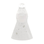 Flowering Girl Women Ariane crystal-embellished scoop-back mini dress