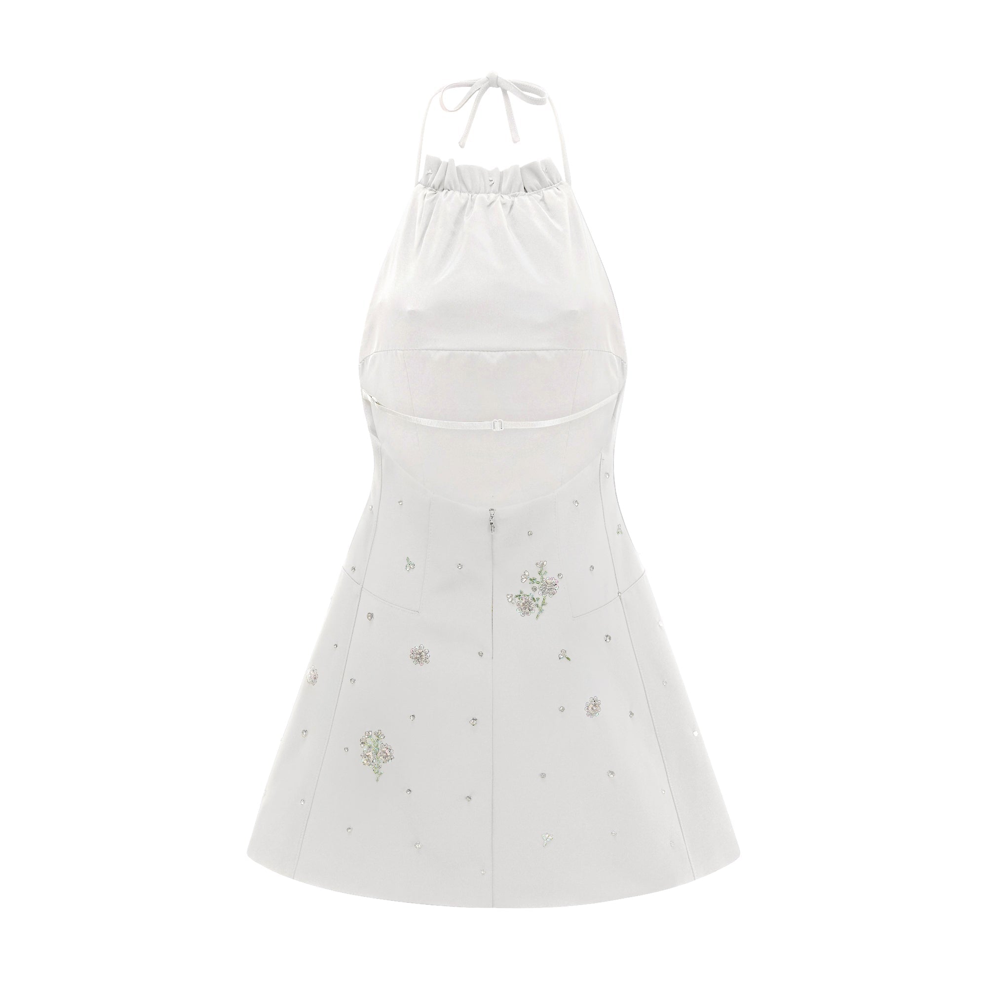 Flowering Girl Women Ariane crystal-embellished scoop-back mini dress