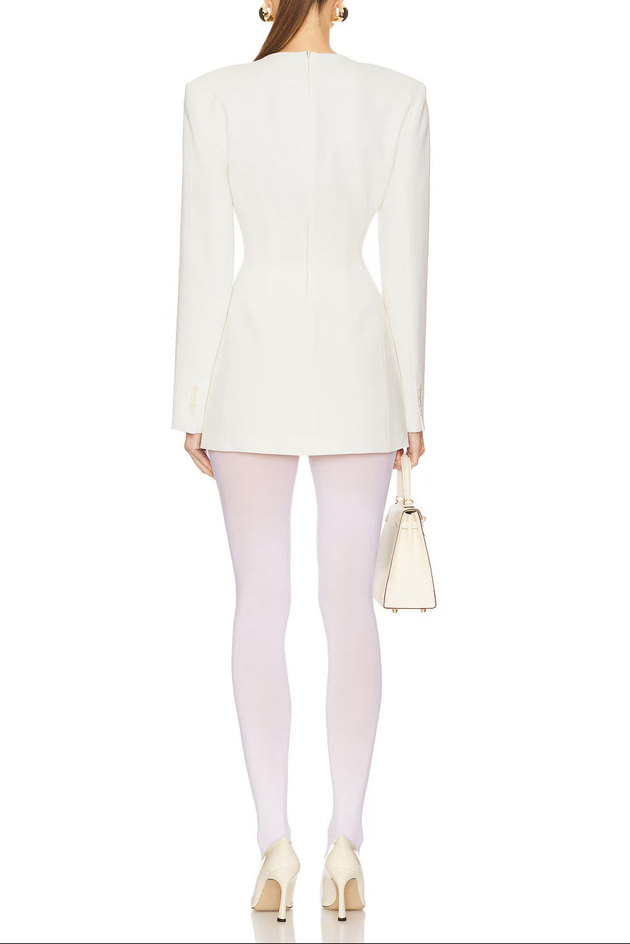 Hedda Crepe Suit Mini Dress In White