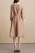 virginia Tweed Sequin khaki midi Dress