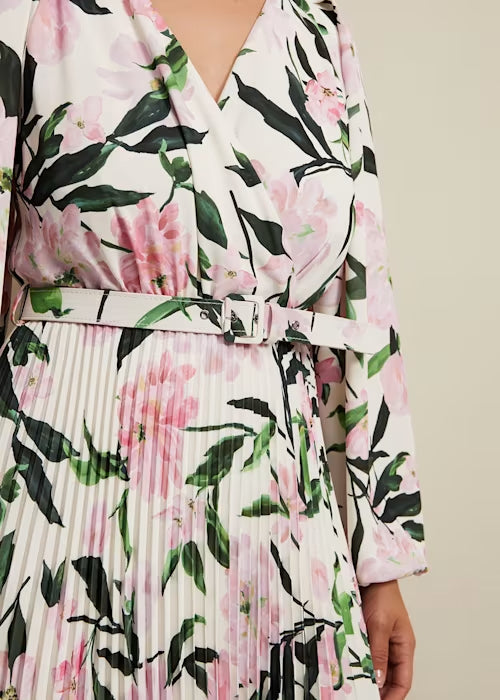 Flowering Girl Women Penny Floral Pleat Midi Dress