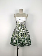 Flowering Girl Women A-Line Straight Across Neck Twisted Woven Mini Dress
