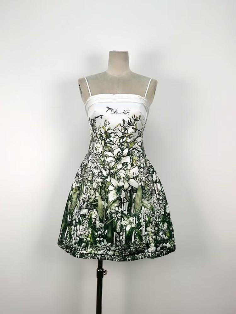 Flowering Girl Women A-Line Straight Across Neck Twisted Woven Mini Dress